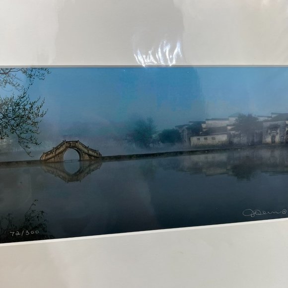 Michael J Leu Art Print SIGNED /300 6x10 Cityscape Village Water Bridge Poster 1 - Picture 3 of 8